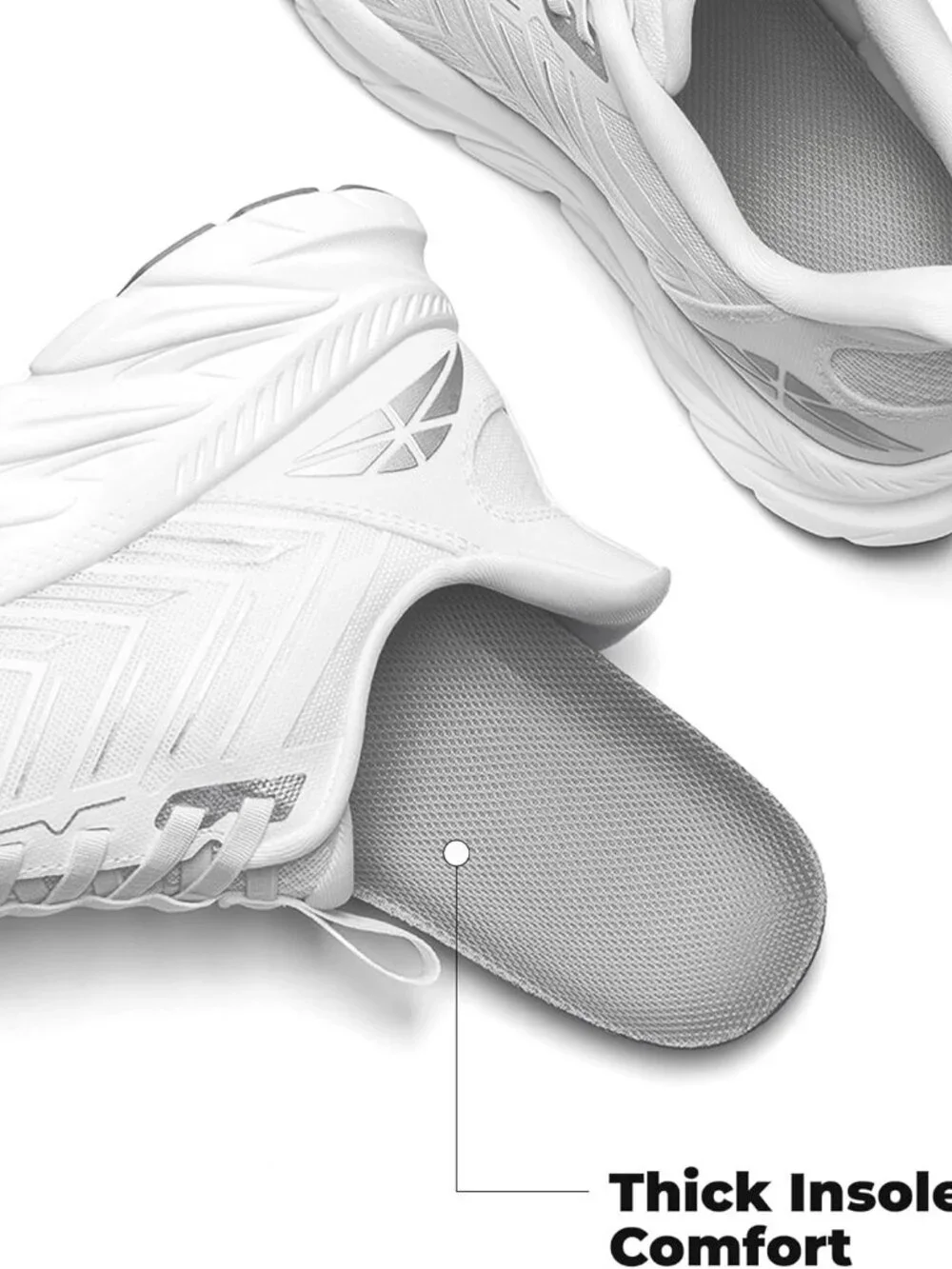 Women's White Slip On Walking Shoes Running Comfortable Breathable Sneakers